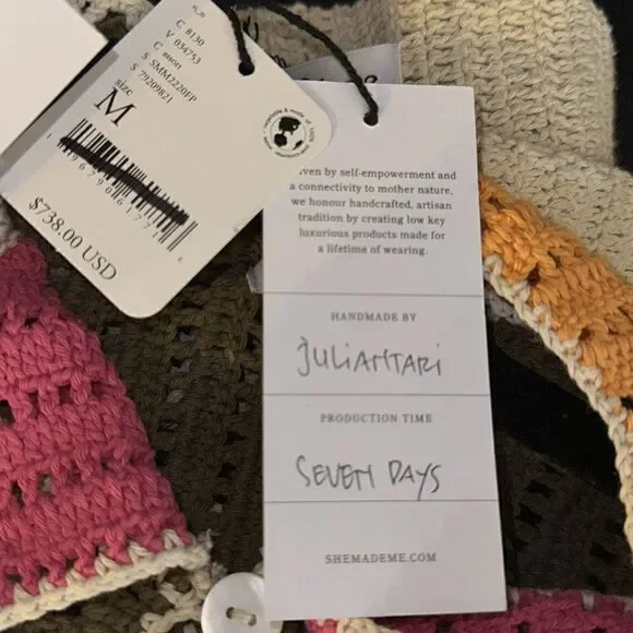 FREE PEOPLE BY SHE MADE ME NWT HAND MADE EDITH PANT SET MEDIUM - Picture 10 of 10